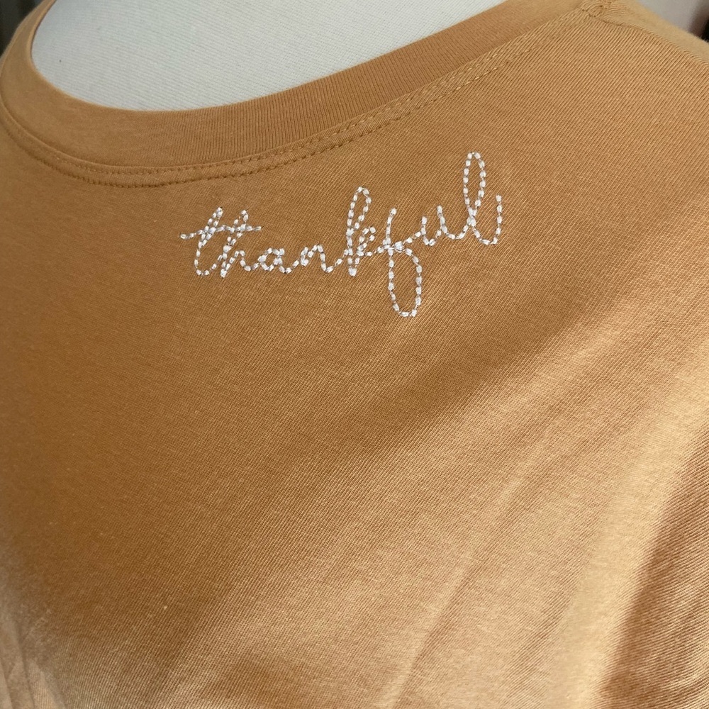 C&C California Thankful embroidered t shirt dolman sleeve Sz Medium